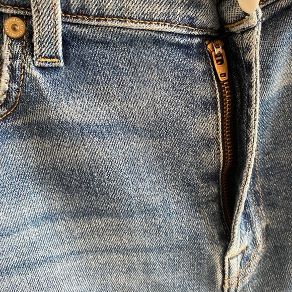 7 For All Mankind High Waist Ankle Skinny Jeans With Silver Shimmer Side Stripe - Picture 5 of 14